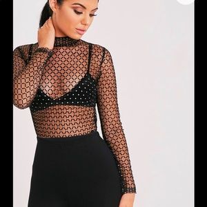 PLT BLACK SHEER TOP | PRETTYLITTLETHING